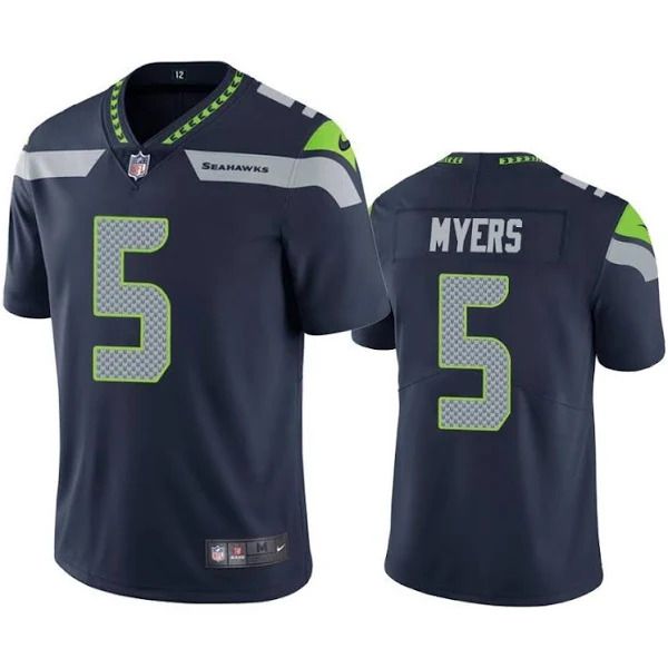 Men Seattle Seahawks #5 Jason Myers Nike Navy Vapor Limited NFL Jersey